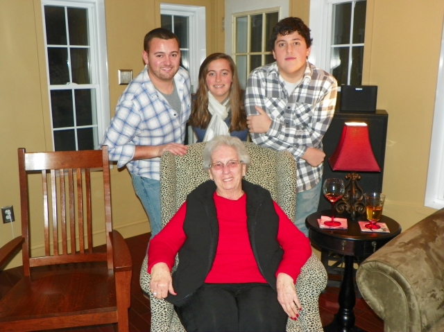 Benjamin, Jacob, Rebekah Nicholas with 87 year old grandmother. Helen Hollinger. (Nicholas)