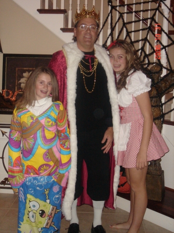 Brian as the King with daughters Alexandra & Gracie
(I believe Brian dresses like this in his home all year long)