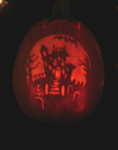 pumpkin all lit up